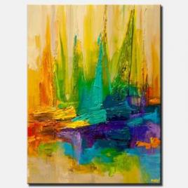 abstract art sailboats painting