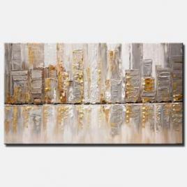 canvas print of abstract art silver city painting