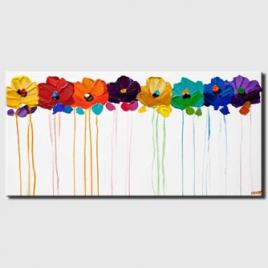 colorful flowers  painting on white background