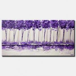 canvas print of purple landscape palette knife painting