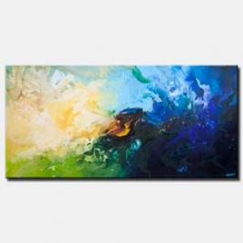 canvas print of blue green abstract art