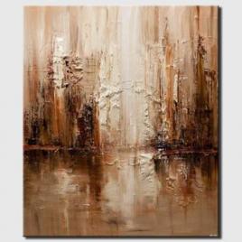 modern brown abstract city painting
