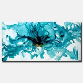 canvas print of teal abstract art