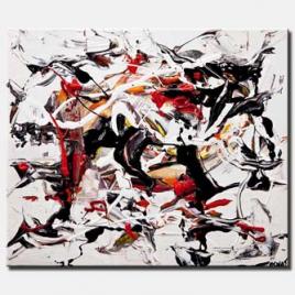 canvas print of white black red abstract art