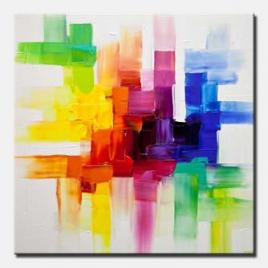canvas print of colorful abstract art white colorful painting