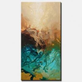 canvas print of teal turquoise abstract art