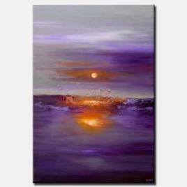 canvas print of modern large purple abstract art