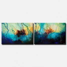 canvas print of big blue abstract paintings
