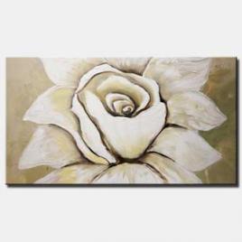 canvas print of white flower abstract painting