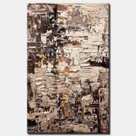 brown cream abstract art textured painting