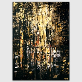 modern black gold textured abstract painting
