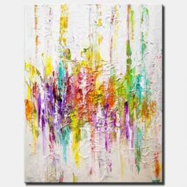 canvas print of colorful textured abstract art white background