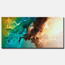 canvas print of modern painting vertical colourful blend