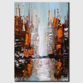 canvas print of cityscape painting city abstract art