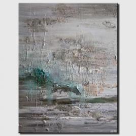 bright gray abstract painting with heavy texture