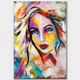 original colorful portrait abstract painting