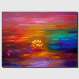Lotus flowers Lily pads painting