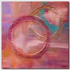 pink lavender circles abstract painting