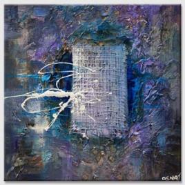 blue purple lavender textured abstract painting