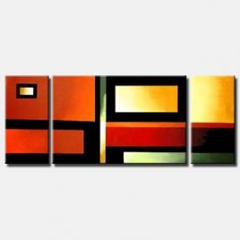 triptych abstract solid colors