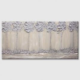modern textured landscape abstract painting cream gray