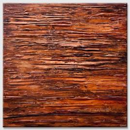 brown rust modern palette knife abstract painting