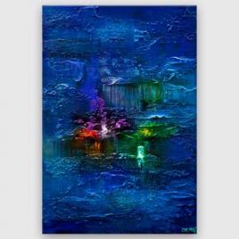 modern textured blue abstract painting