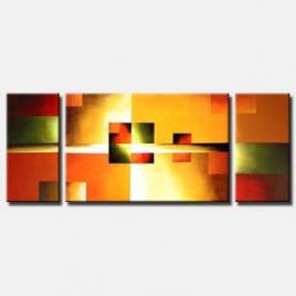 triptych canvas bright geometric painting