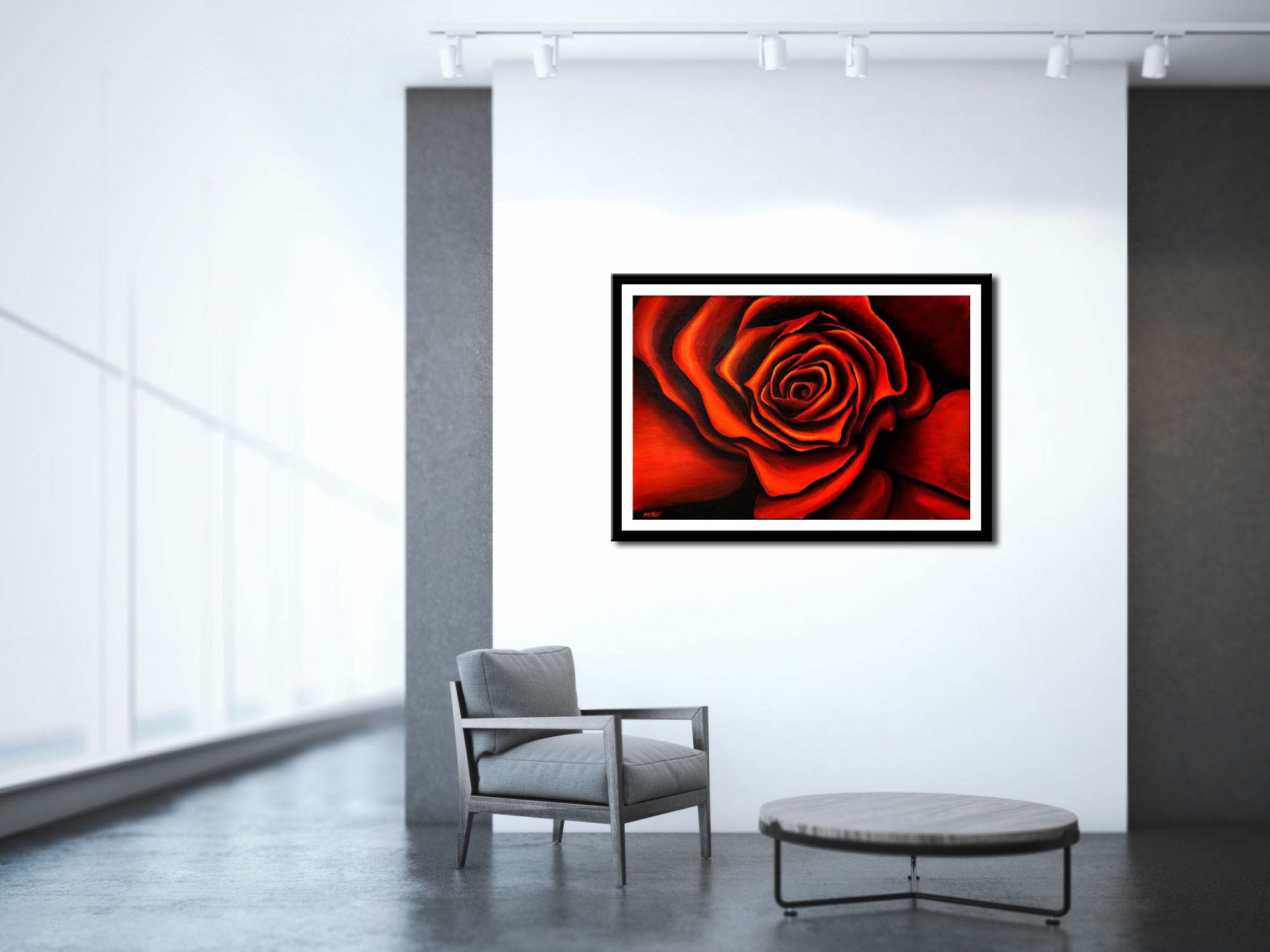 Abstract Painting - Red Rose