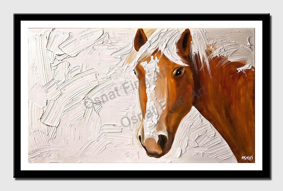 canvas print of horse head on white background