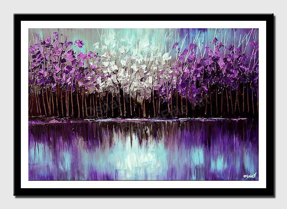 canvas print of purple forest reflected in the lake