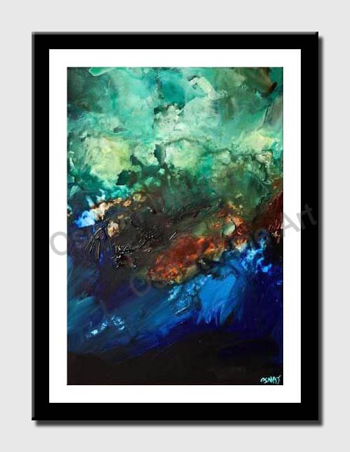 canvas print of abstract in blue and green
