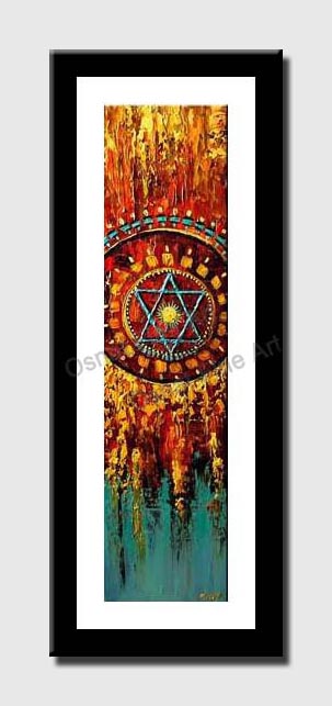 canvas print of colorful magen david vertical painting