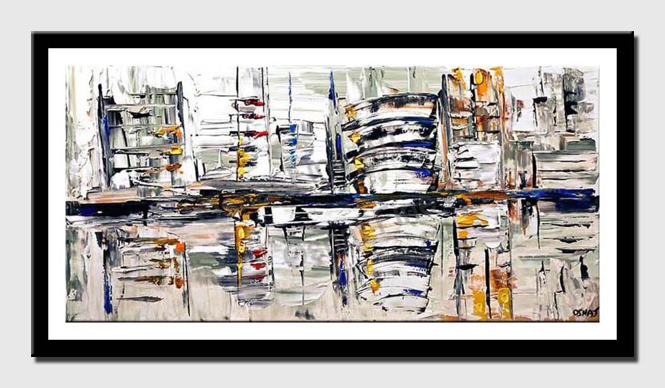 canvas print of abstract cityscape in white