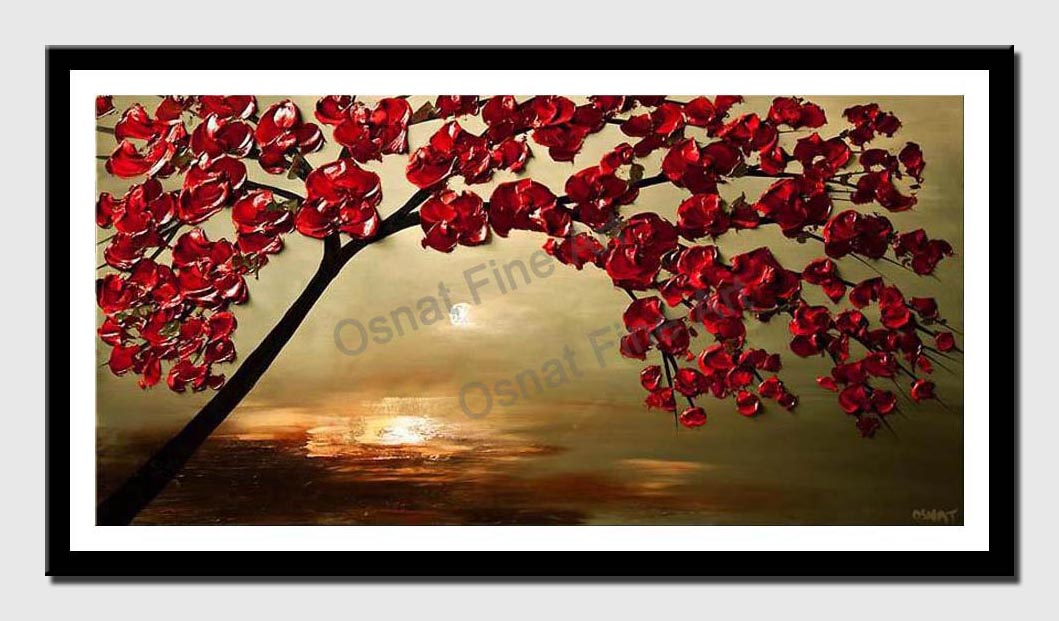 canvas print of red cherry tree