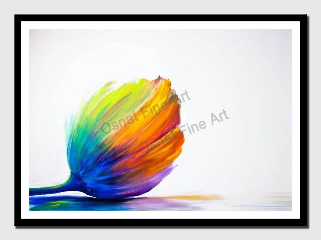 canvas print of Colorful tulip flower painting modern abstract