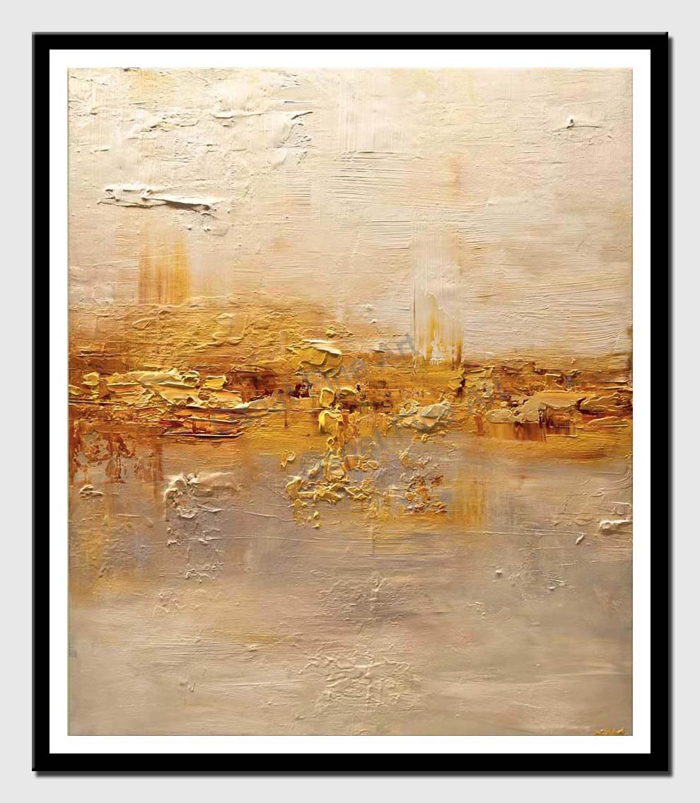canvas print of gold cream textured modern abstract art