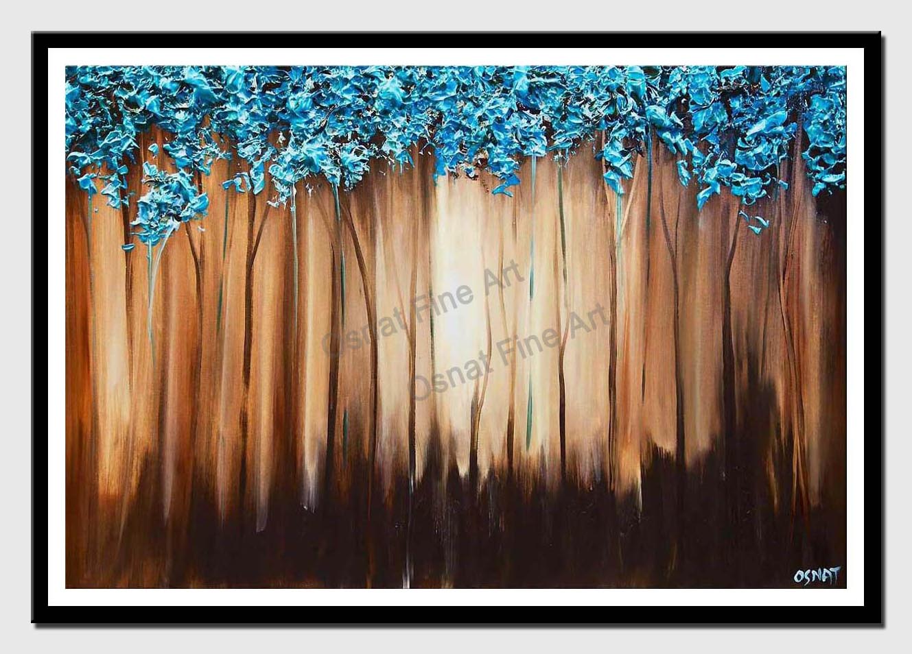 canvas print of modern blue landscape abstract painting