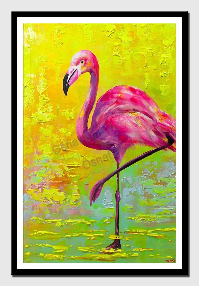 canvas print of Pop Art Flamingo abstract painting