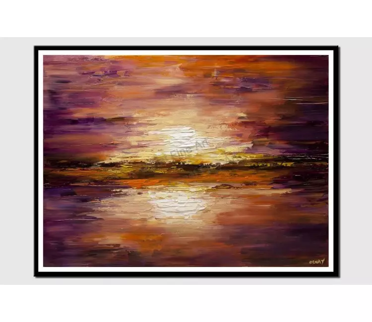 print on paper - red landscape large colorful light sunset