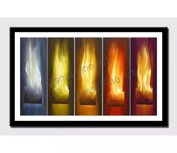 print on paper - canvas print of flames on fire