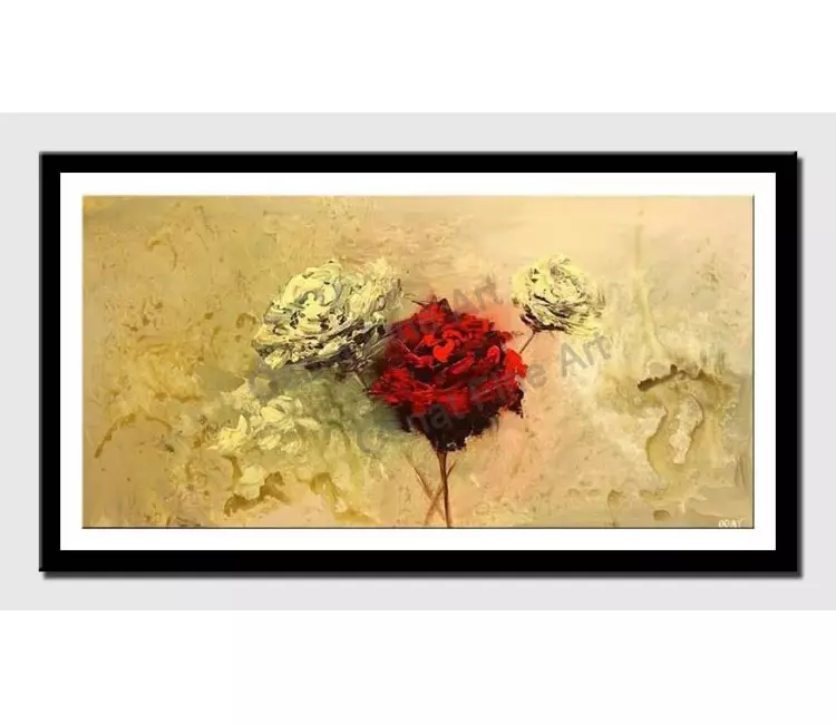 print on paper - canvas print of large roses painting