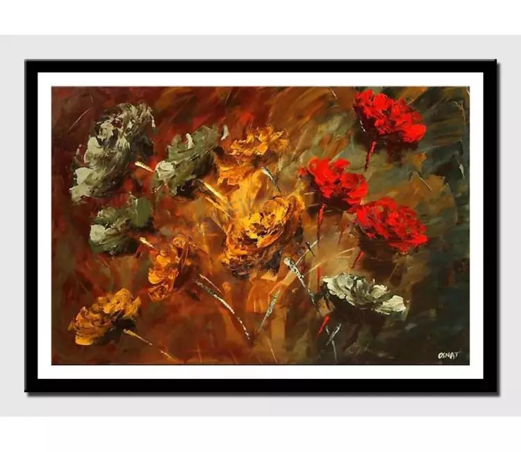 print on paper - canvas print of smell of roses abstract floral painting
