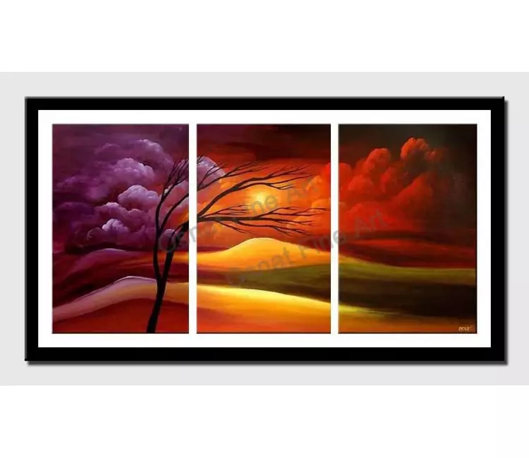 posters on paper - canvas print of fields of promise triptych landscape
