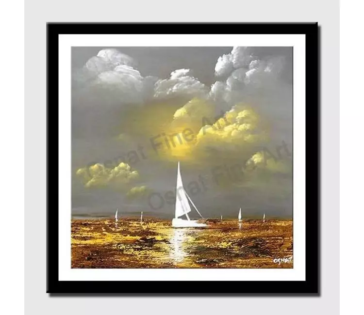 posters on paper - canvas print of sail boat art by osnat tzadok