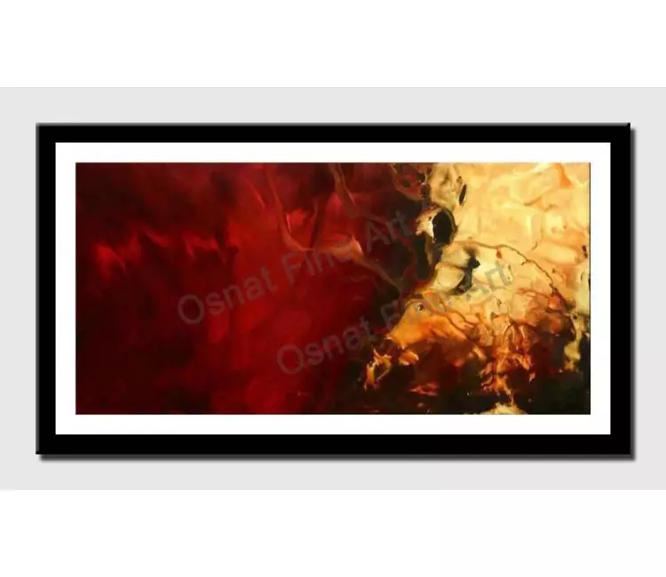 print on paper - canvas print of red contemporary handmade painting by osnat tzadok