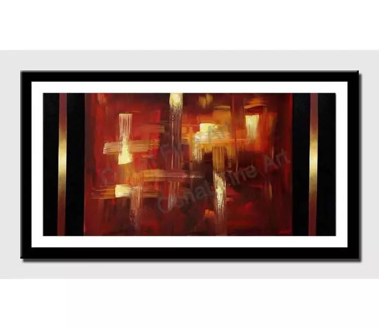 print on paper - canvas print of red and gold abstract