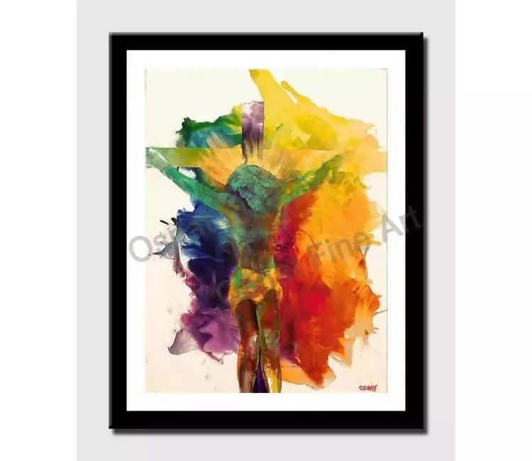 posters on paper - canvas print of colorful jesus painting