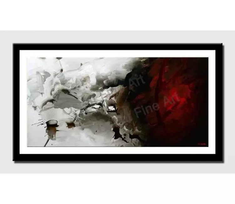 posters on paper - canvas print of red and white abstract modern wall painting by osnat tzadok