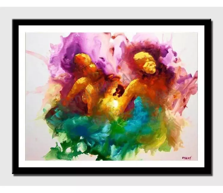 posters on paper - canvas print of colorful abstract two women